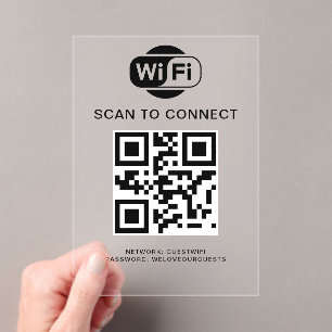 Wifi Password   QR Code Scan to Connect Acrylic Invitations