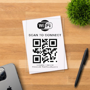 Wifi Password QR Code Scan to Connect Acrylic Invitations