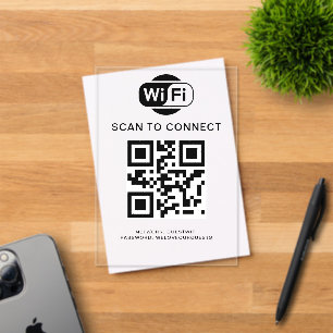 Wifi Password   QR Code Scan to Connect Acrylic Invitations