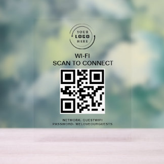Wifi Password | QR Code Scan to Connect Acrylic Sign