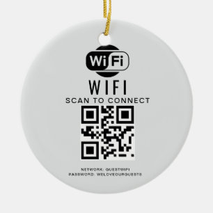 Wifi Password   QR Code Scan to Connect Ceramic Ornament
