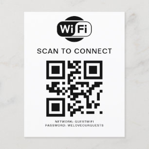 Wifi Password   QR Code Scan to Connect Flyer