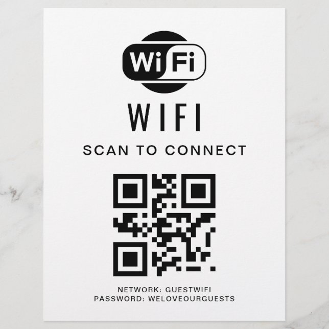 Wifi Password | QR Code Scan to Connect Flyer (Front)