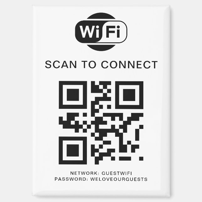 Wifi Password | QR Code Scan to Connect Magnet (Front)