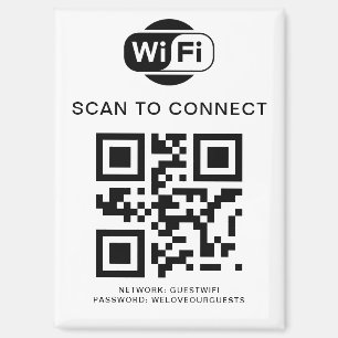 Wifi Password   QR Code Scan to Connect Magnet