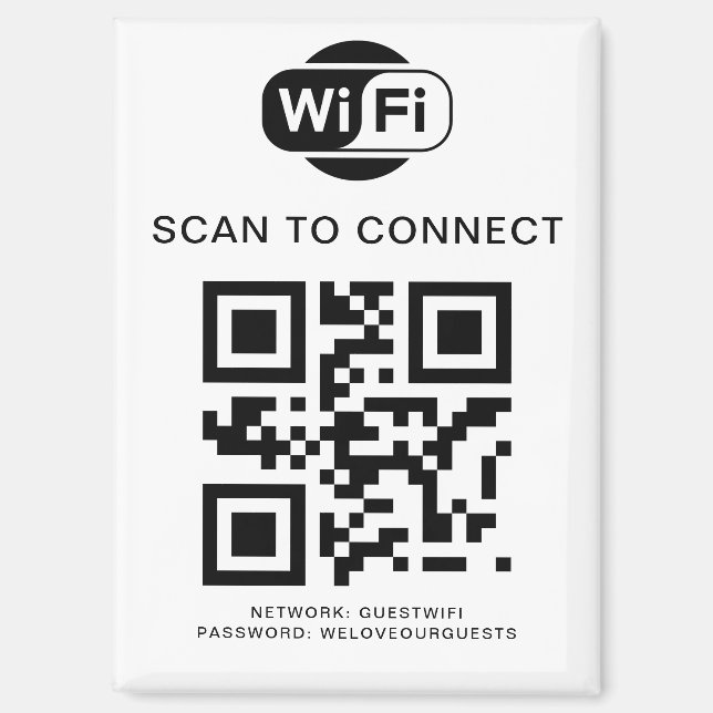 Wifi Password | QR Code Scan to Connect Magnet (Front)