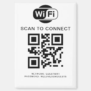 Wifi Password   QR Code Scan to Connect Magnet