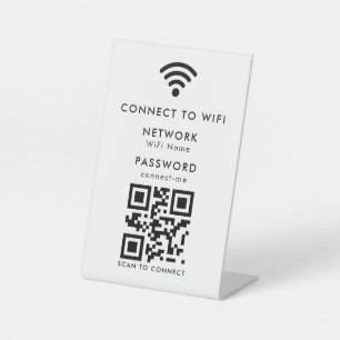 Wifi Password   QR Code Scan to Connect  Pedestal Sign