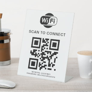 Wifi Password   QR Code Scan to Connect Pedestal Sign