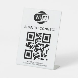Wifi Password   QR Code Scan to Connect Pedestal Sign