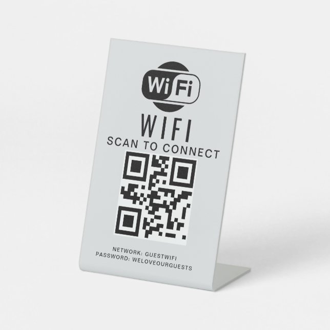 Wifi Password | QR Code Scan to Connect Pedestal Sign (Front)