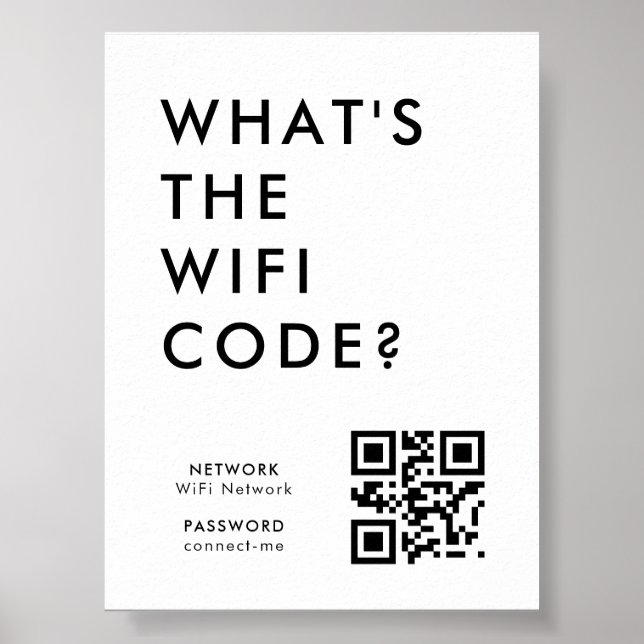 Wifi Password | QR Code Scan to Connect  Poster (Front)