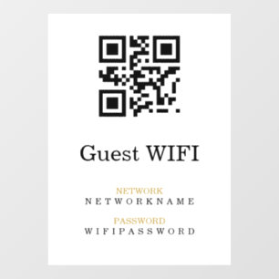 Wifi Password   QR Code Scan to Connect  Window Cling