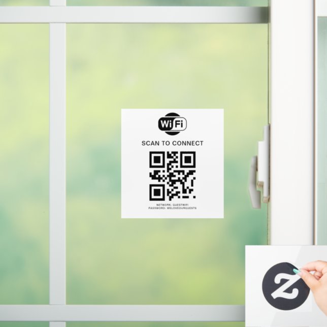 Wifi Password | QR Code Scan to Connect Window Cling (Home)