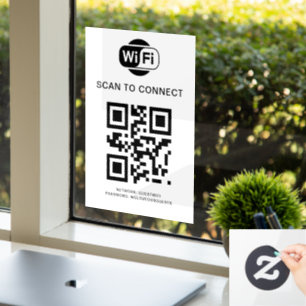 Wifi Password   QR Code Scan to Connect Window Cling