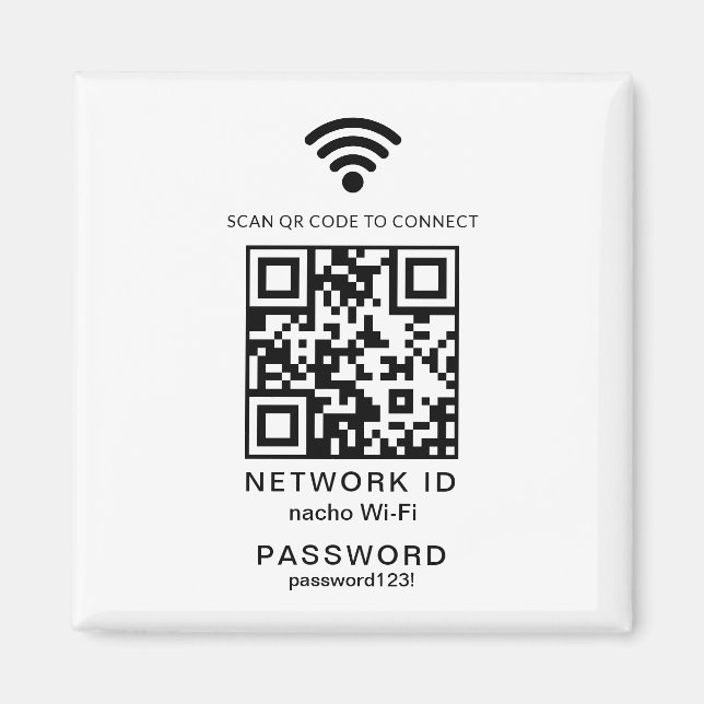 Wifi Password QR Code Scanner Guest Wifi Password Magnet (Front)