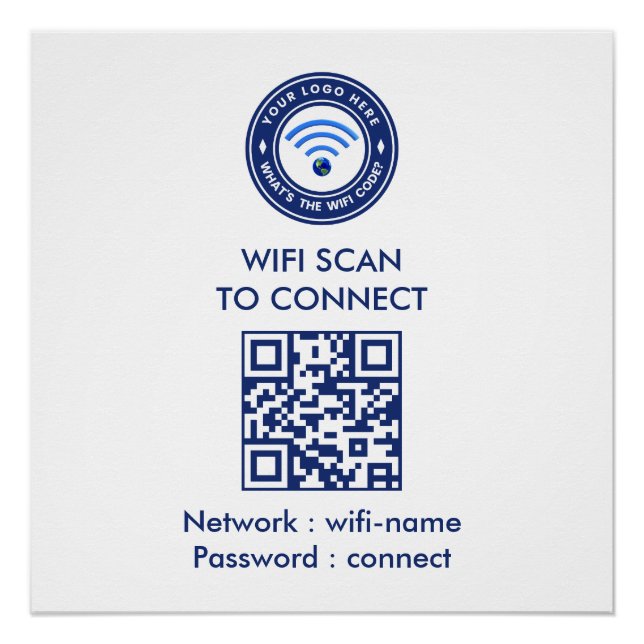 WiFi Password QR Code Sign | Wi‑Fi | Realtor  (Front)