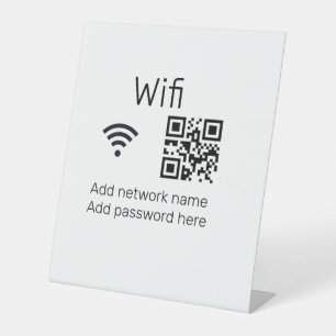 Wifi password sign add Q R code here details here 