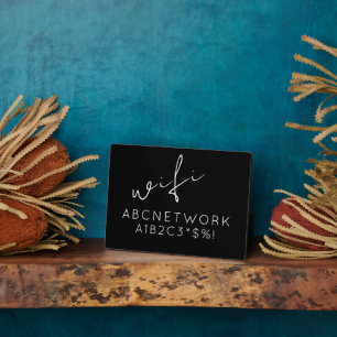 Wifi Password Sign Black Plaque