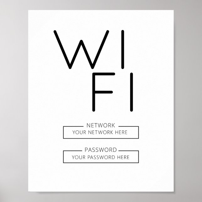 WiFi Password Sign" home, office or business  Poster (Front)