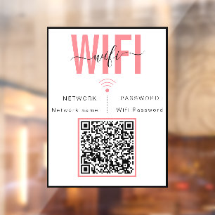 Wifi Password Sign Minimalist Window Clings