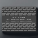 Wifi Password Sign | Modern Dark Grey Brick Plaque<br><div class="desc">Modern WiFi password sign to share your network information with guests. Perfect for Airbnb, apartment rentals, or vacation home signage. Features a modern brick design in a neutral grey colour palette designed to compliment any modern decor today. Stylish modern brick patterned WiFi password sign to make certain that your guests...</div>
