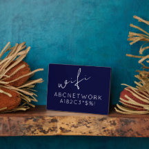 Wifi Password Sign Navy Blue