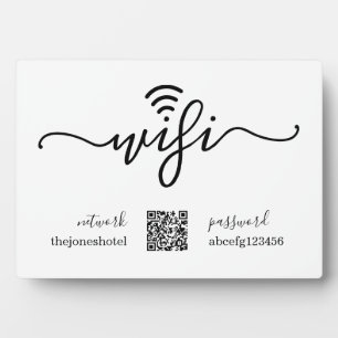 Wifi Password Sign with QR Code / Bar Code Plaque