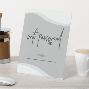 Wifi Password Table Top Sign - grey