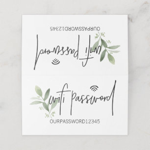 Wifi Password Watercolor leaf SIGN Place Card