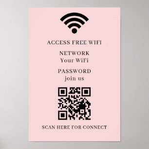 WiFi QR Code Connect Network Poster Print