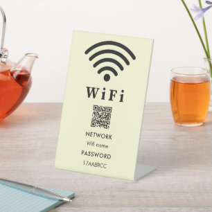 Wifi QR Code Password   Scan To Connect Groovy Pedestal Sign