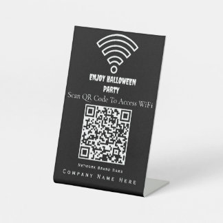 Wifi QR Code Scan To Connect Black Pedestal Sign