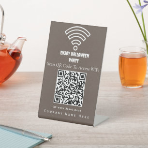 Wifi QR Code Scan To Connect Light Coffee Pedestal Sign