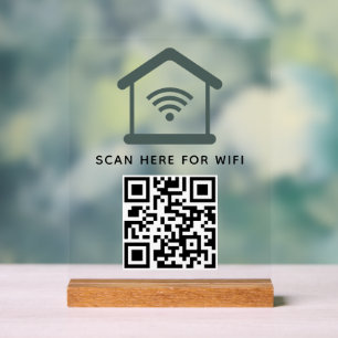 Wifi QR Code Scan to Connect Self Adhesive Acrylic Sign