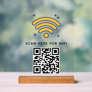 Wifi QR Code Scan to Connect Self Adhesive  Acrylic Sign