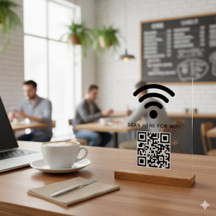 Wifi QR Code Scan to Connect Self Adhesive  Acrylic Sign