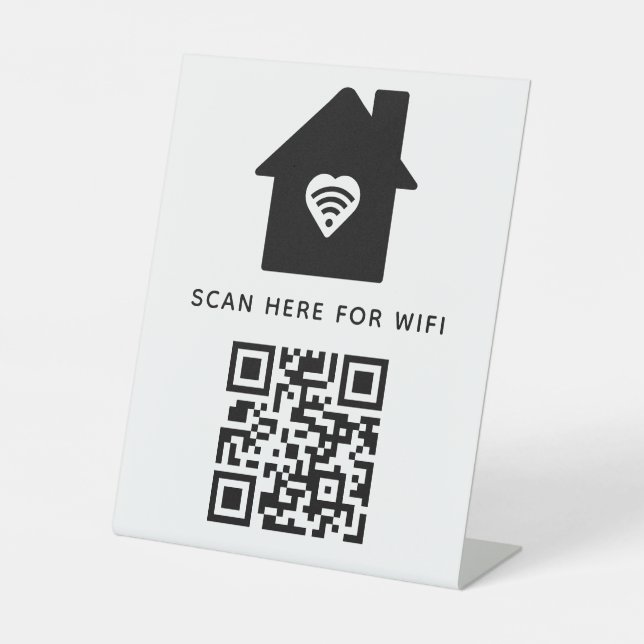 Wifi QR Code Scan to Connect Self Adhesive Pedestal Sign (Front)