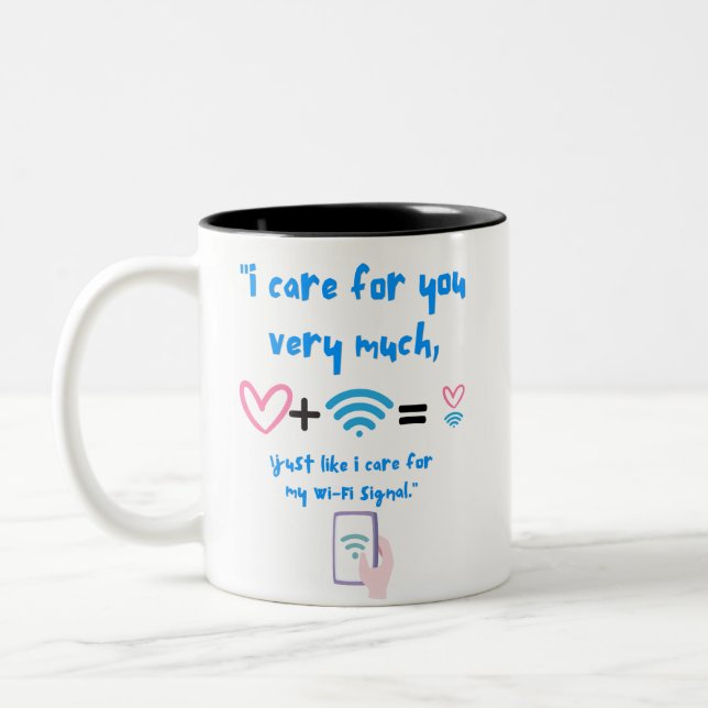 WIFI QUOTE Two-Tone COFFEE MUG (Left)