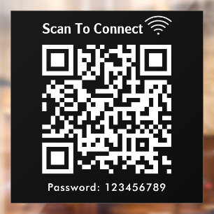 Wifi Scan To Connect Password Qr Code Black Window Cling