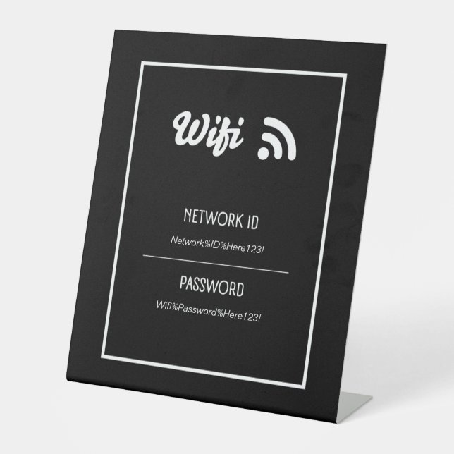 Wifi Sign for Business or AirBnB (Front)