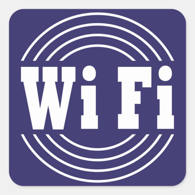 wifi sign square sticker (Front)
