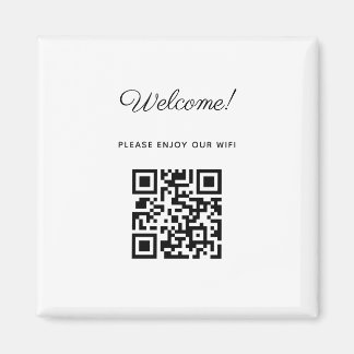 WIFI Welcome Sign with QR Code  Magnet