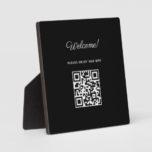 WIFI Welcome Sign with QR Code  Plaque