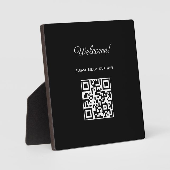 WIFI Welcome Sign with QR Code  Plaque (Front)