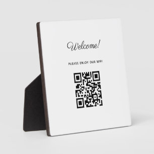 WIFI Welcome Sign with QR Code  Plaque
