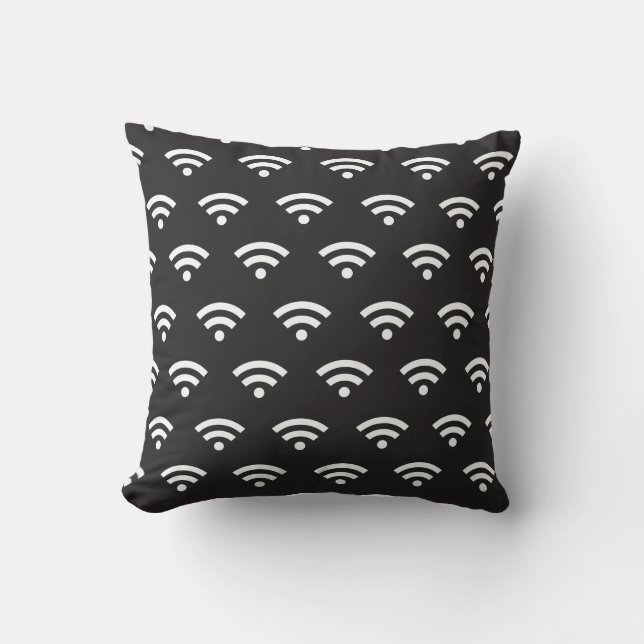 Wifi white throw pillow (Front)