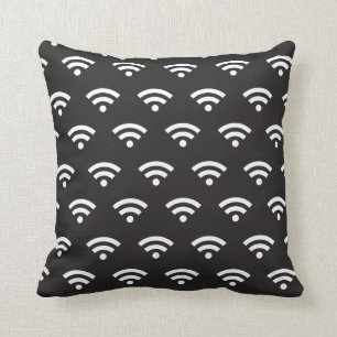 Wifi white throw pillow