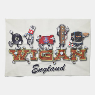 Wigan cartoon characters kitchen towel