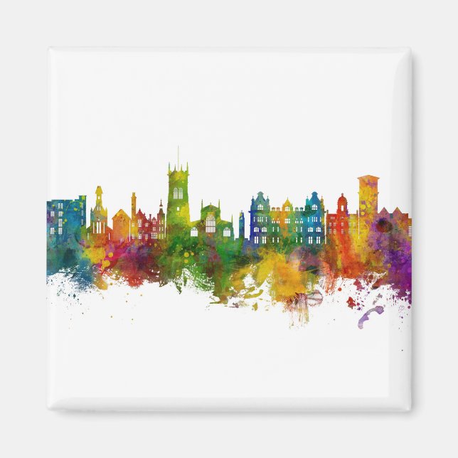 Wigan England Skyline Magnet (Front)